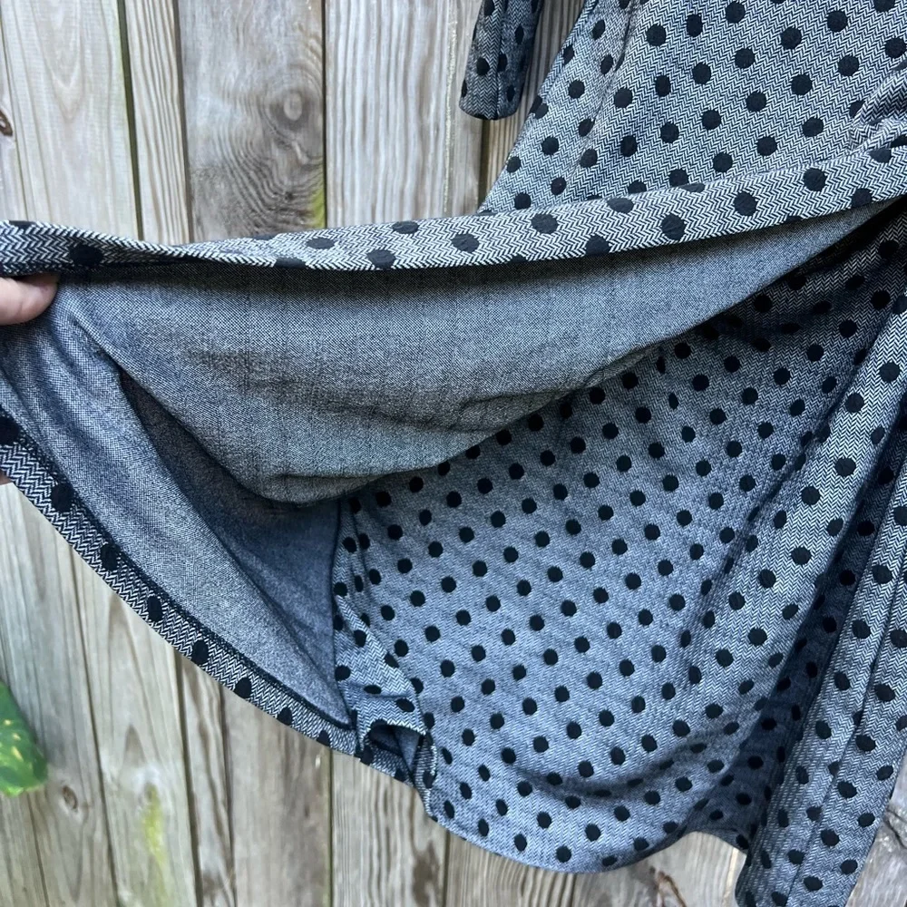 TALBOTS Black and Gray Polka Dot Dress Women’s Small Petite